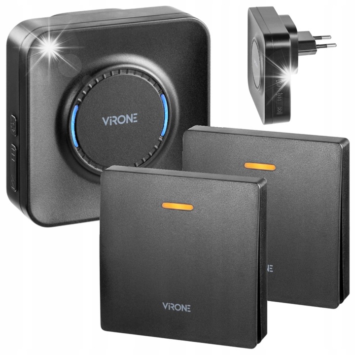 Sonerie electrica fara fir, Virone, 200m, negru