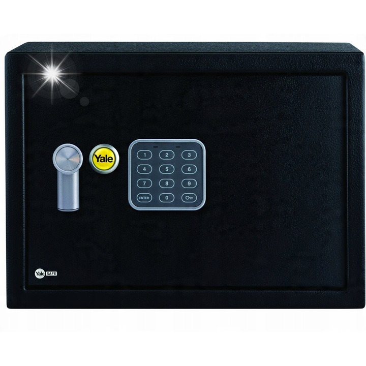 Seif electronic cu alarma, 250x350x250mm, Negru