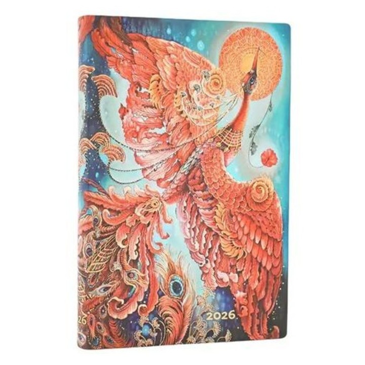 Agenda Paperblanks Mini 2026 Firebird, 176 pagini, ecologic, 9,5x14cm
