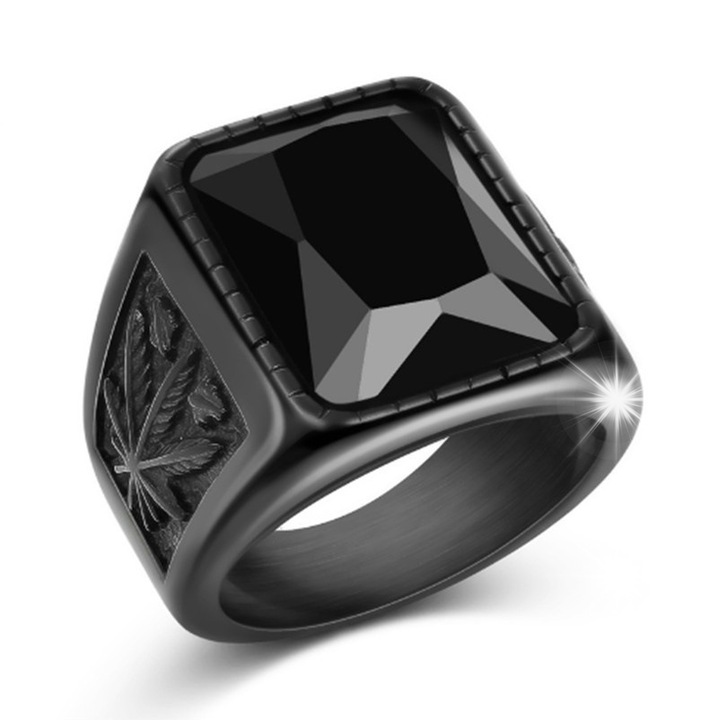 Inel unisex, WOLFRING, negru, inox