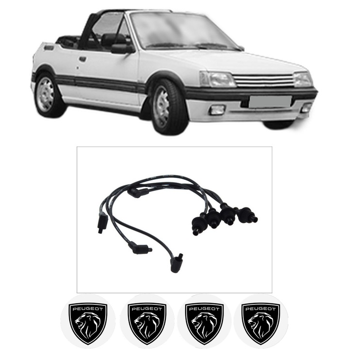 Set fise bujii aprindere PEUGEOT 205 I Convertible (741B, 20D) 1.6 CJ BDY (XU5M3Z) KW 65 CP 88 CMC 1580 din 1992-1994, auto, Bosch, 4 Stickere auto cu PEUGEOT