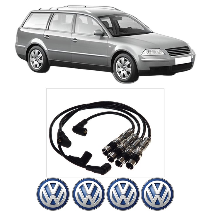 Set fise bujii aprindere Volkswagen PASSAT B5.5 Variant (3B6) 2.0 4motion AZM KW 85 CP 115 CMC 1984 din 2000-2005, auto, Bosch, 4 Stickere auto cu VW