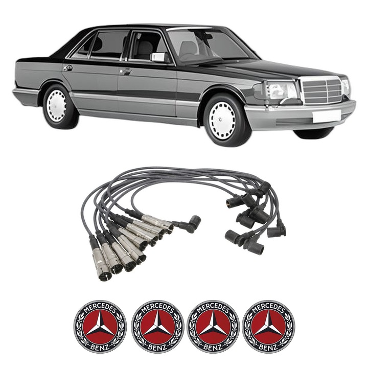 Set fise bujii aprindere MERCEDES-BENZ S-CLASS (W126) 420 SE, SEL (126.034) M 116.965 KW 160 CP 218 CMC 4196 din 1985-1987, auto, Bosch, 4 Stickere auto cu MERCEDES-BENZ