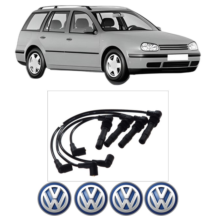 Set fise bujii aprindere Volkswagen GOLF IV Variant (1J5) 1.6 16V AUS, BCB, ATN, AZD KW 77 CP 105 CMC 1598 din 2000-2006, auto, Bosch, 4 Stickere auto cu VW