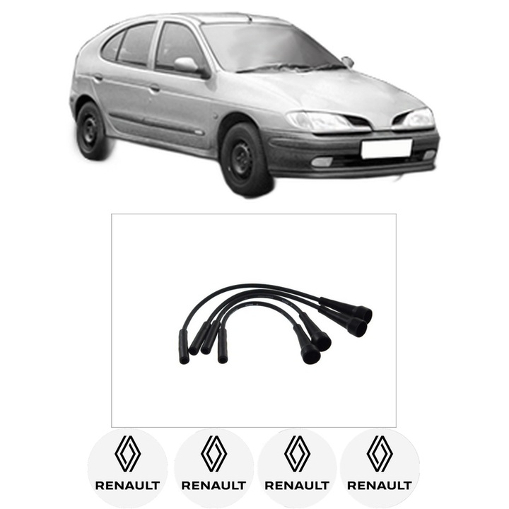 Set fise bujii aprindere RENAULT MEGANE I (BA0/1_) 2.0 i F3R 750, F3R 751 KW 80 CP 109 CMC 1998 din 1999-2003, auto, Bosch, 4 Stickere auto cu RENAULT