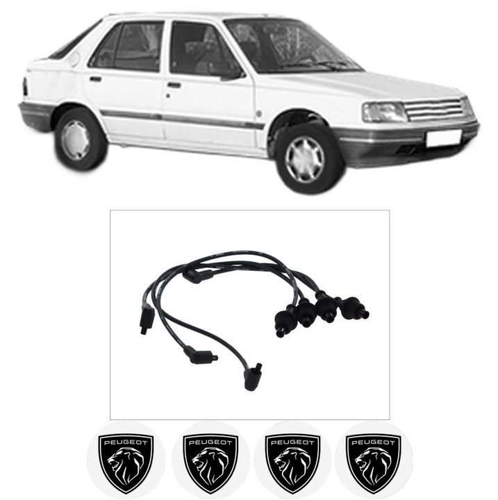 Set fise bujii aprindere PEUGEOT 309 II (3C, 3A) 1.6 BDY (XU5M3Z), BDZ (XU5M), BDY (XU5M2Z) KW 65 CP 88 CMC 1580 din 1989-1993, auto, Bosch, 4 Stickere auto cu PEUGEOT