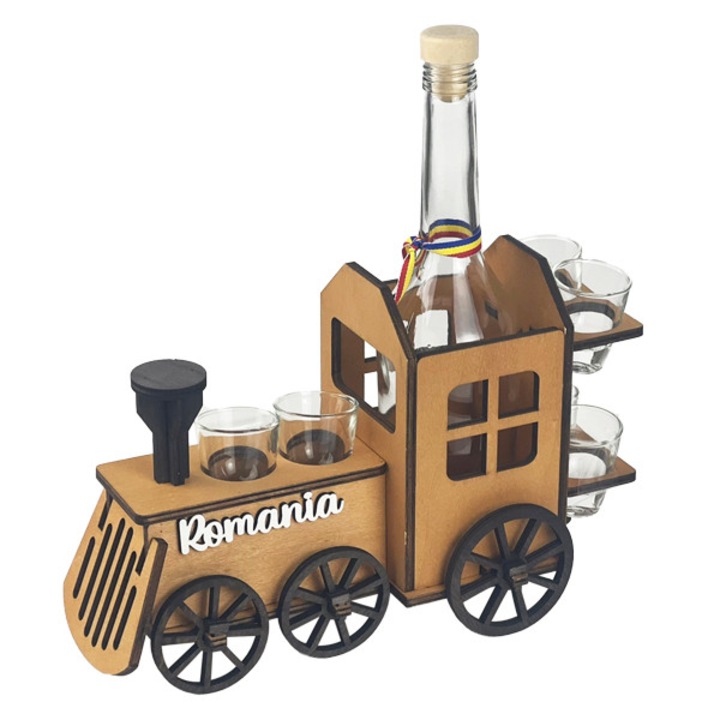 Pohártartó állvány poharakkal 30x32x16cm