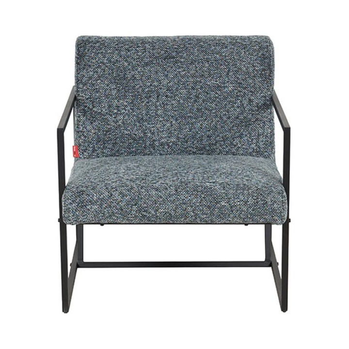 Fotoliu, negru/albastru, 82x71x79 cm, design ergonomic, cadru metalic