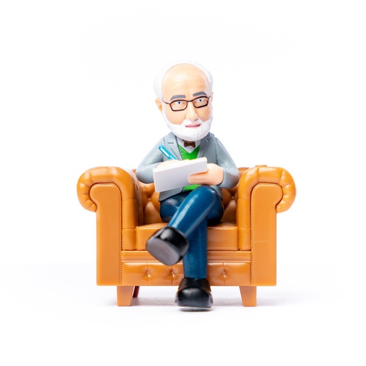 Figurina antistres, Terapeut, Birou, 8 x 8, 5 x 9 cm, 3x 1, 5V LR44/AG13 (baterii incluse), Terapeut vorbitor, Cadou amuzant, Accesorii, Pentru adulti, Plastic, Greutate 0, 2 kg