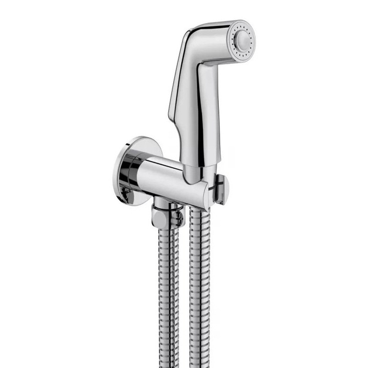 Set dus igienic Roca BE Fresh A5B9230C00, racord 1/2, 1 functie, fara mixare, Crom