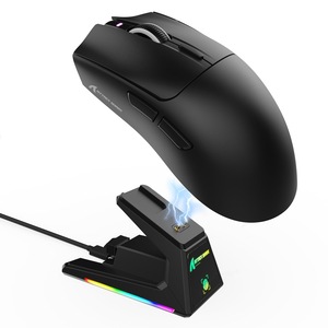 Mouse de gaming ATTACK Shark® X1 wireless, 40000 DPI, încărcare magnetică RGB, negru