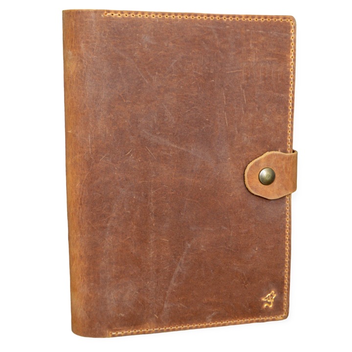Coperta si agenda din piele naturala A5, Artiss, Eleganta, Cadou Ideal pentru Scris si Notite, Maro