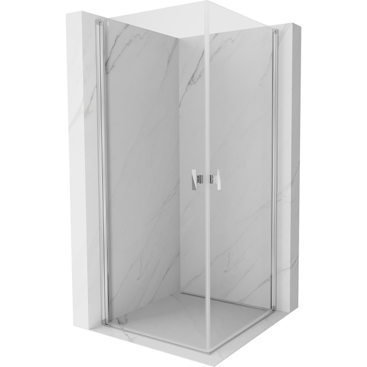 Mexen Mist-B Duo cabina de dus cu usi batante 75 x 75 cm, transparent, crom - 8A2-075-075-01-00