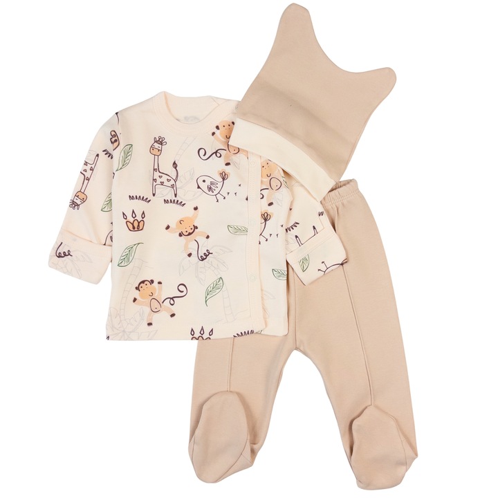 Set pentru nou nascuti, 3 piese, Model Safari 62 CM