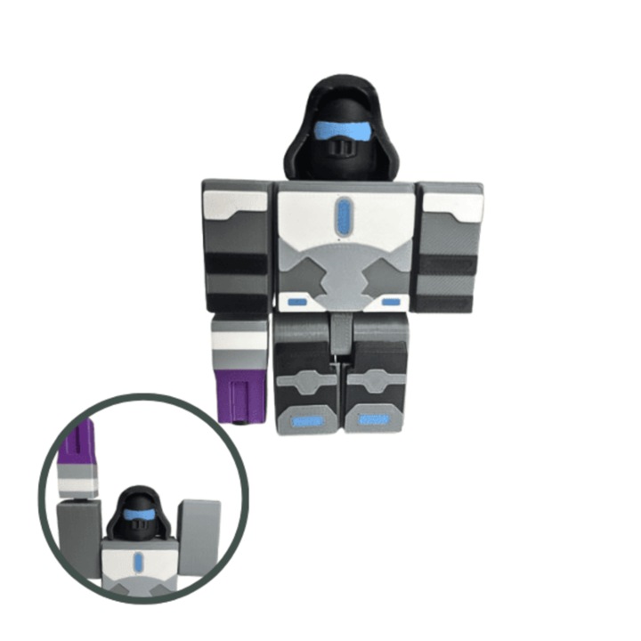 Figurina articulata Cyborg, 99 nights in the forest, Roblox, multicolor, plastic, printat 3D, 95x73x35 mm