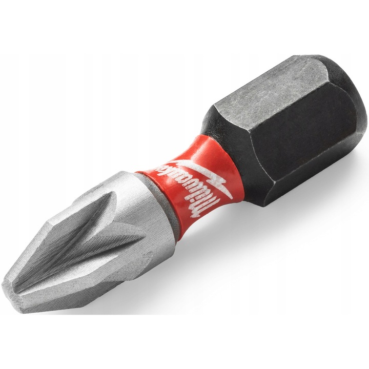 Bite udarowe Milwaukee PZ2 25mm, set 1 buc, Shockwave Impact Duty, rezistenta ridicata, 1/4"