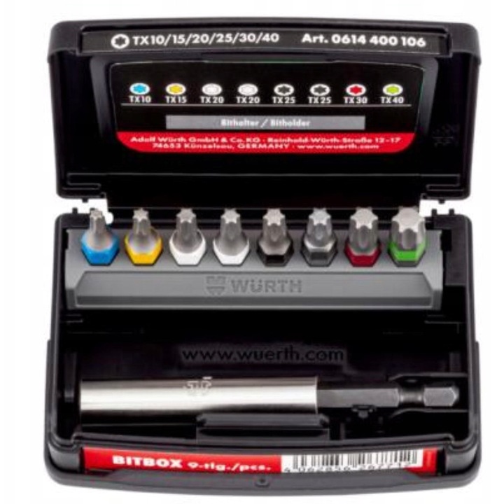 Комплект отвертки 1/4" TX, ALL_TRADE, 9 елемента, с практична кутия