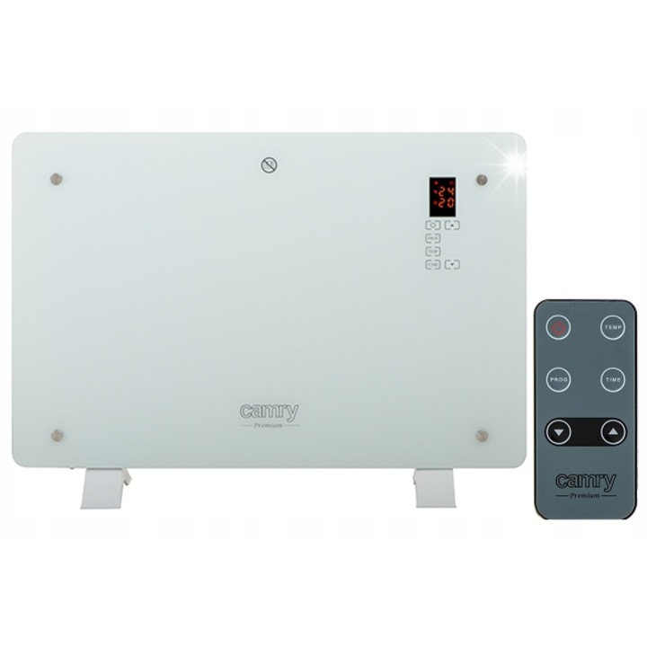 Convector electric Camry CR 7721, 2 trepte de incalzire, 750/1500W, sticla, 50x69,5x19,5cm