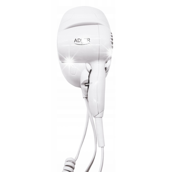 Uscator de par Adler 1600 W, alb, montare pe perete, 160 cm cablu