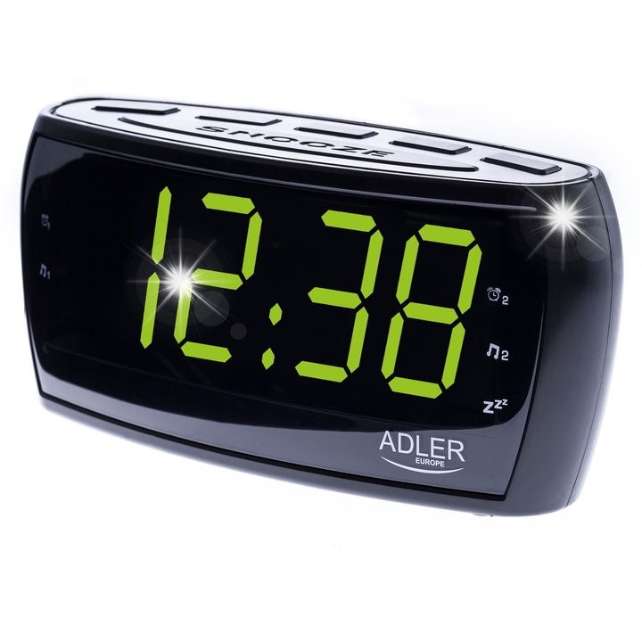 Radio cu ceas Adler AD 1121, AM/FM, display LED, 48mm, sub 500g
