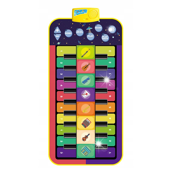 Covoras muzical de dans Zaxer, pian, multifunctional, antiderapant, 100x30cm