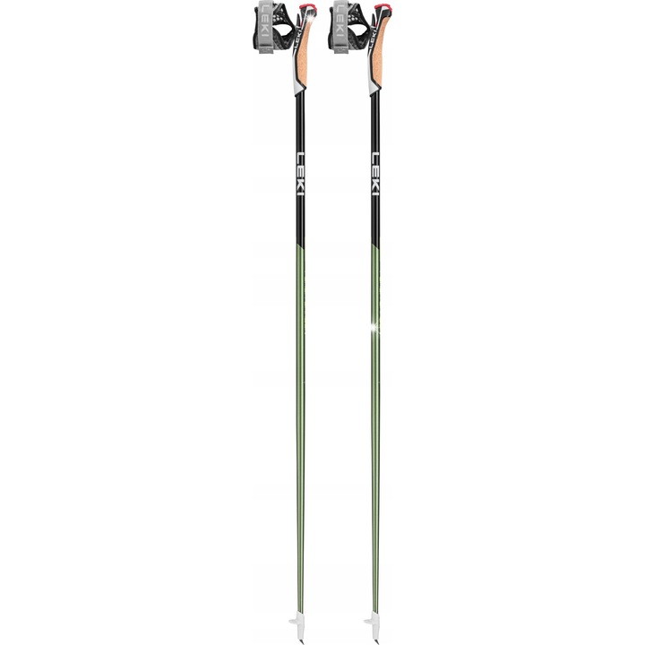 Bete trekking Leki Flash Carbon, 110cm, 144g, 70% fibra de carbon, manere ergonomice