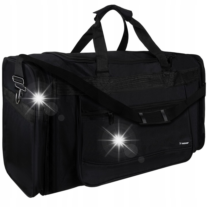 Trizand 70L utazótáska, fekete, méretek 70x32x29cm, állítható szíjjal
