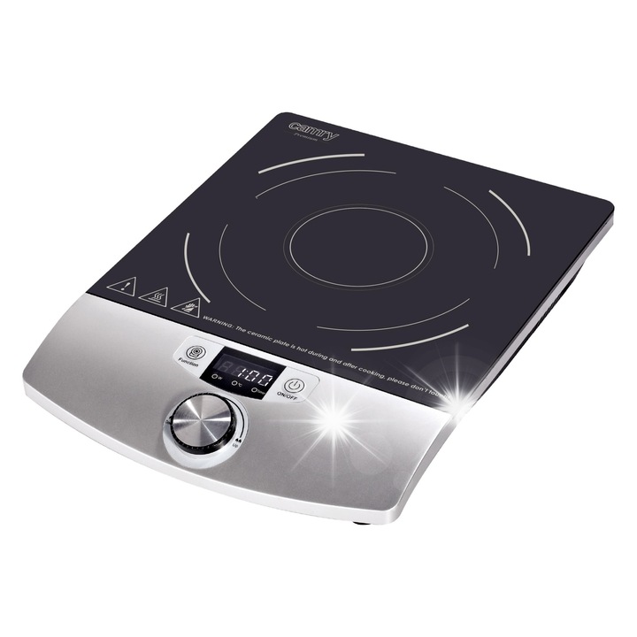 Camry elektromos főzőlap, CR 6515 modell, 2000W, időzítővel, üveg felülettel, 29x36,5x4,5cm