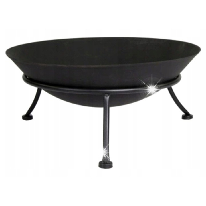 Gratar foc de tabara de gradina din fonta, 80cm, 3 picioare, set cu suport, 35cm inaltime, 7,8kg