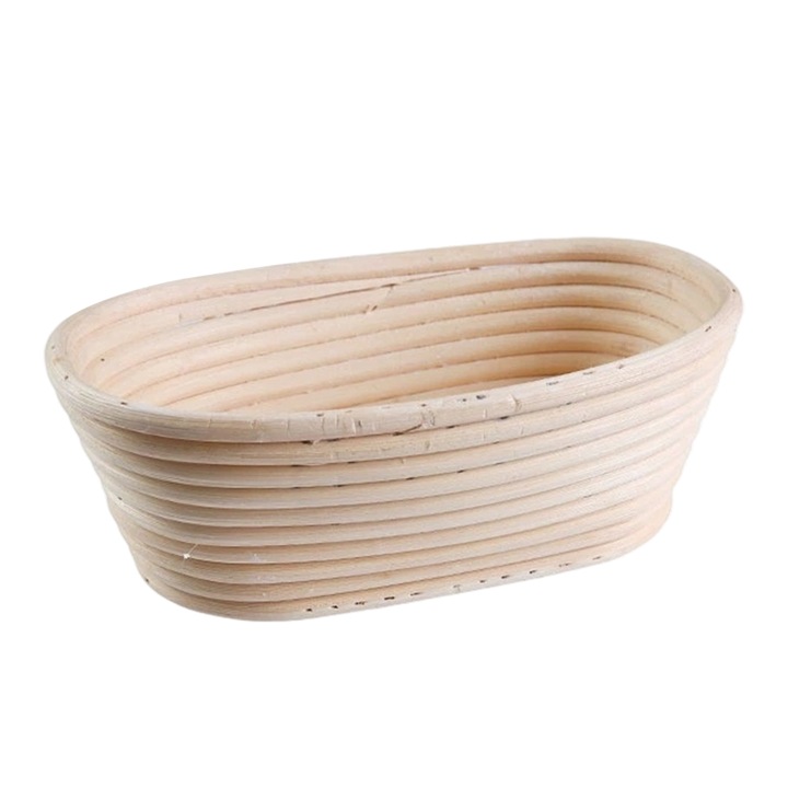 Комплект от 2 овални кошници за втасване на хляб, 21x15x8cm, с кърпа