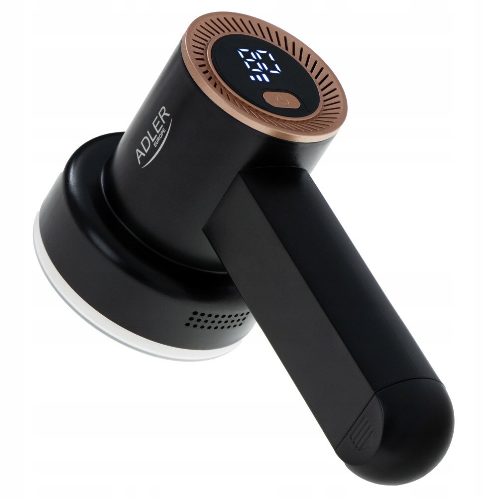 Aspirator de tesaturi Adler AD 9619 cu display LED, 3 viteze, 6.5cm, negru/auriu, set cu 2x role de curatare