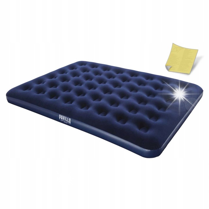 Надуваем дюшек за къмпинг за двама Bestway, 203x152x22см, водоустойчив, тъмносин, комплект с лепенка за ремонт