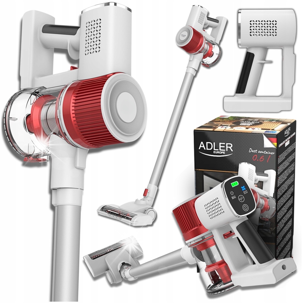 Aspirator fără fir ADLER, 300 W, Alb
