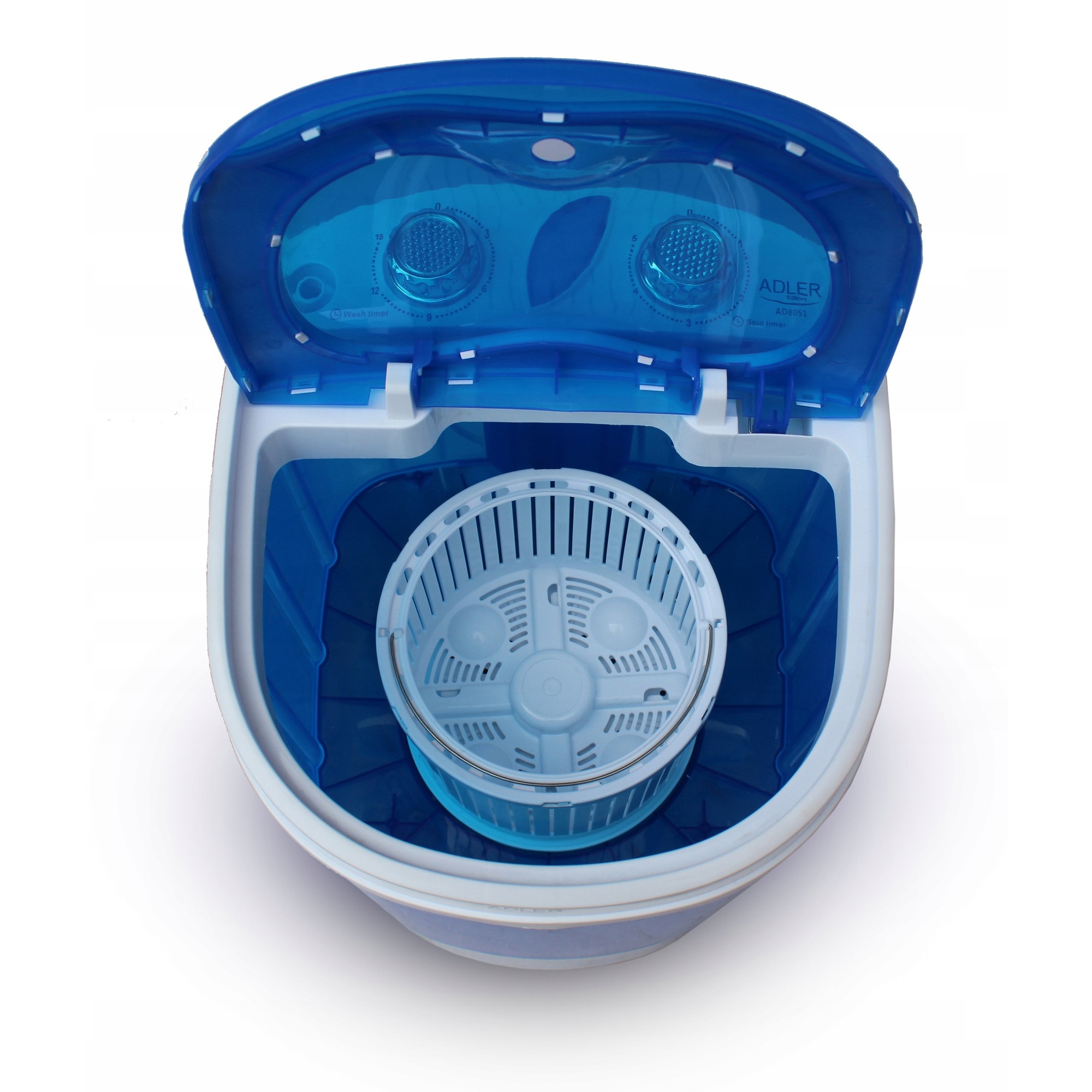 Masina de spalat Adler, model AD8051, 3kg capacitate, alb/albastru, 360x370x530cm