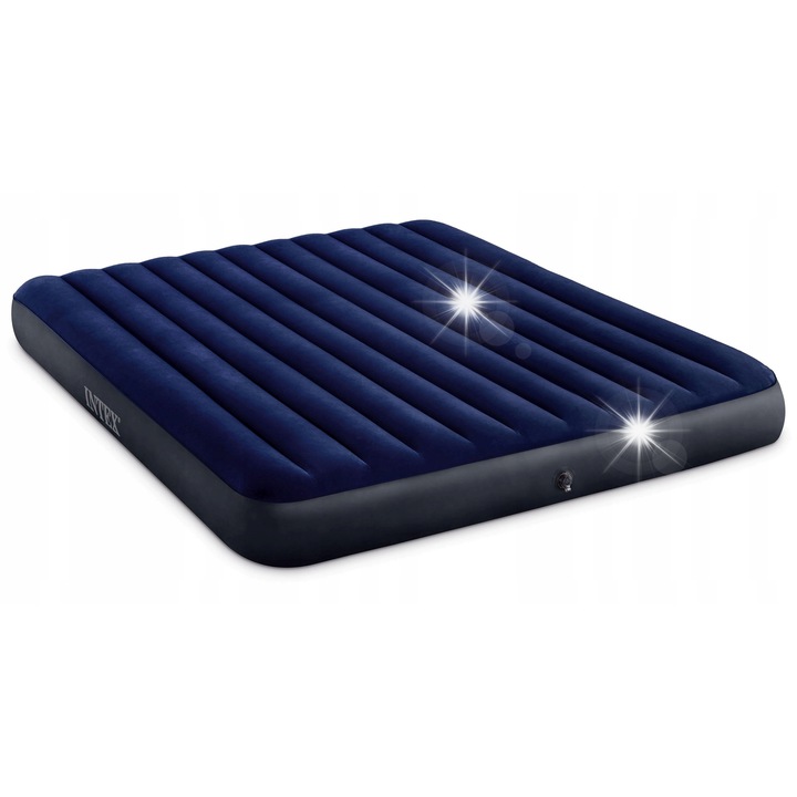 Къмпинг матрак за 2 души, Intex, 183x203x25см, винил, велурено покритие