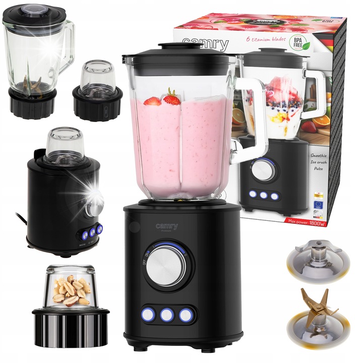 Camry CR 4088 turmixgép, 1,5l, 800W, 20 000 ford./perc, fekete