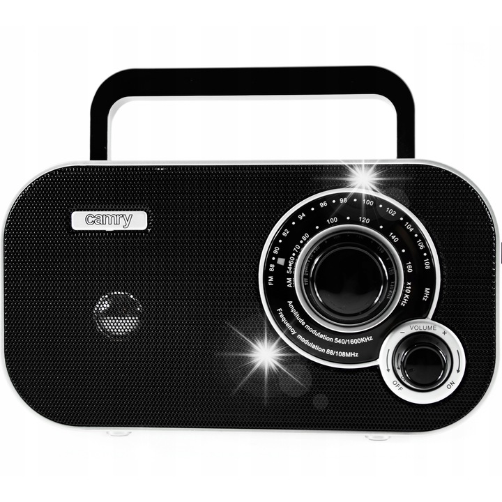 Radio portabil Camry CR 1140, AM/FM, 3,5 mm, AUX, 21x11,4x8,5 cm, negru