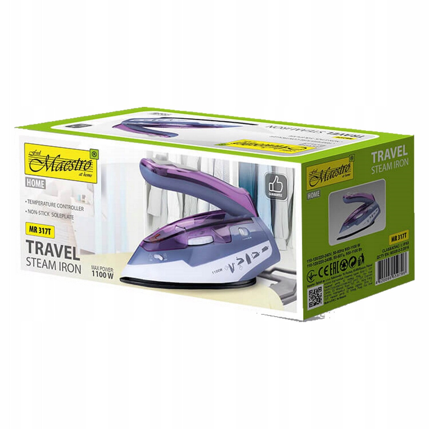 Fier de calcat cu abur, Maestro, 900-1100 W, Violet
