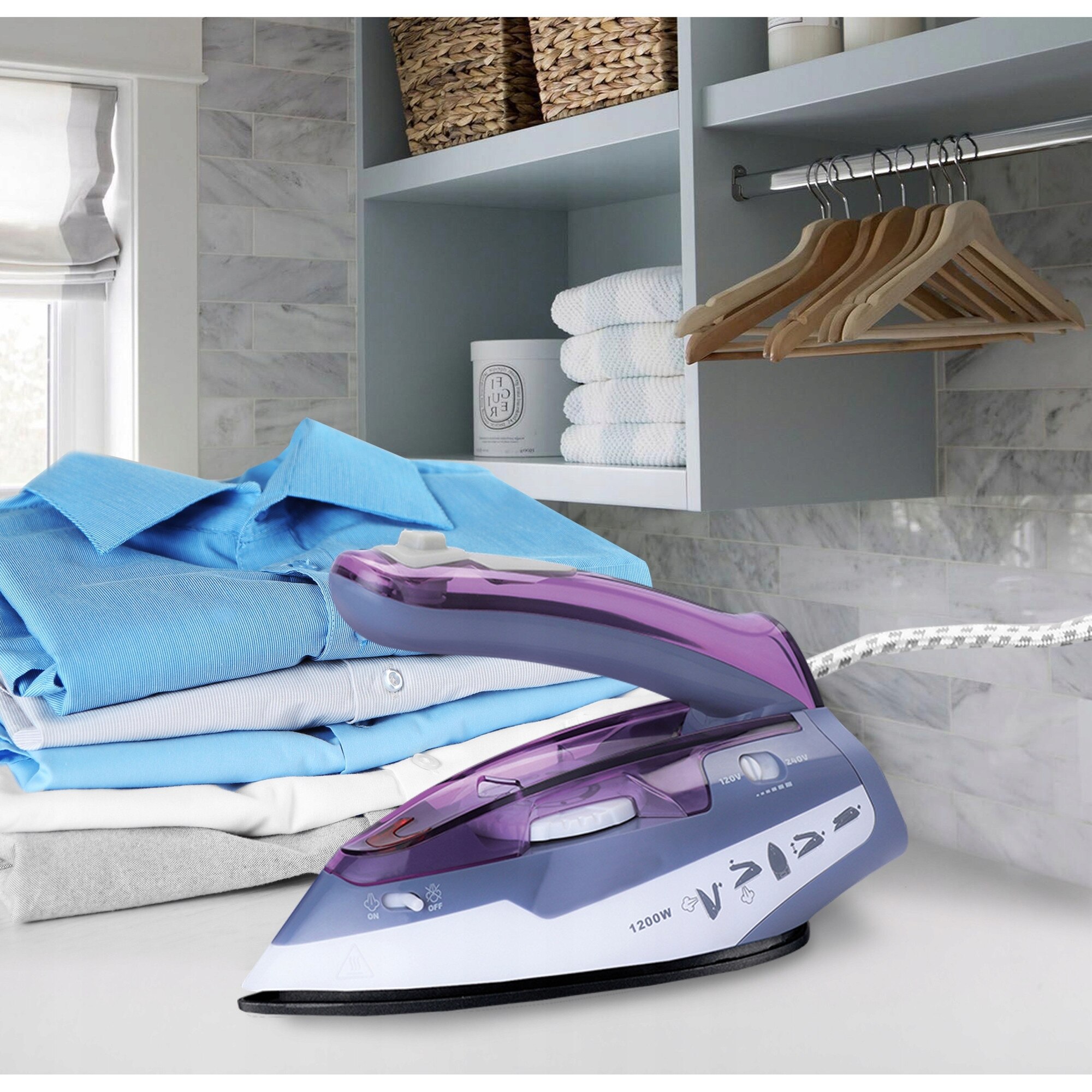 Fier de calcat cu abur, Maestro, 900-1100 W, Violet