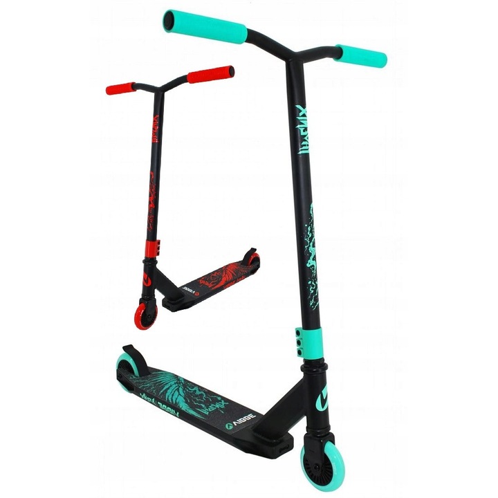 Тротинетка VIBBE Phoenix, 100мм, 88A, Mint Red, 50x11см, ABEC-9, за трикове