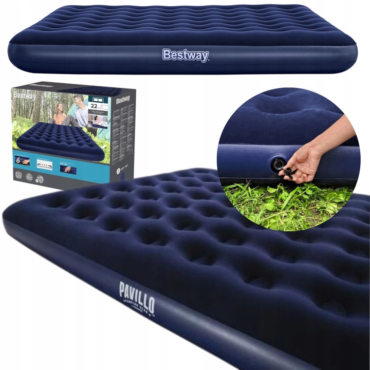 Къмпинг матрак Bestway 67004, 2 души, 203x183x22см, цветен, с помпа