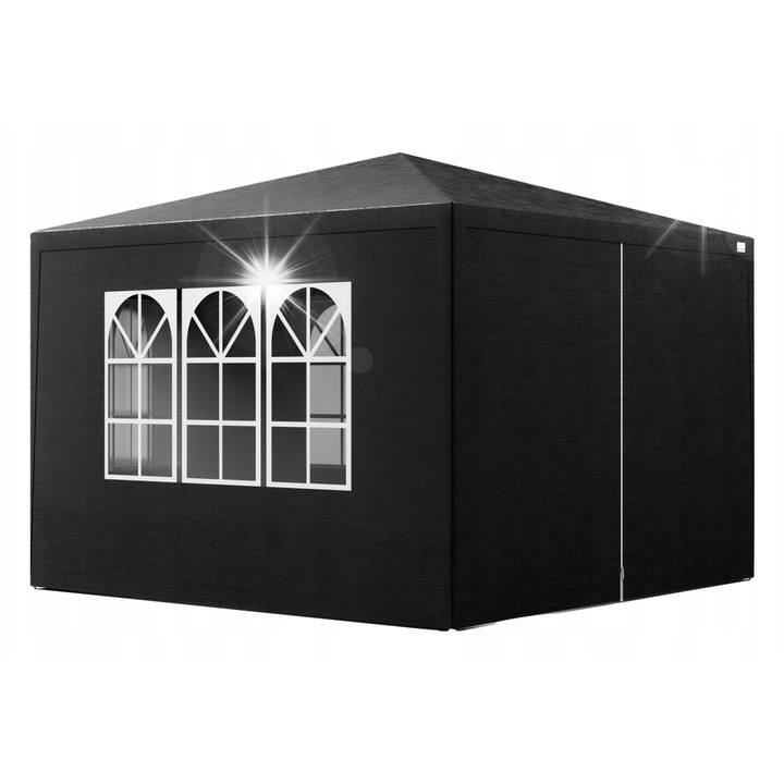 Pavilion gradina Lehmann Torm 3x3m, 4 pereti, 3 feronerie, gri