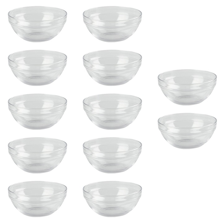 Комплект 12 малки стъклени купички, RON, 2.25x1 инча, прозрачен