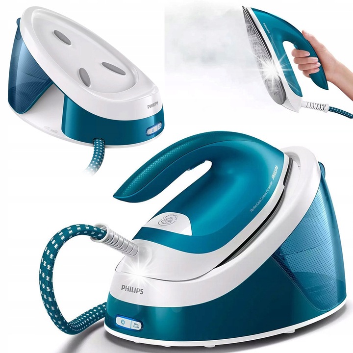 Statie de calcat Philips GC6815/20, 2400 W, 1.3 l, alb-albastru, 20,1x22,2x38,4 cm