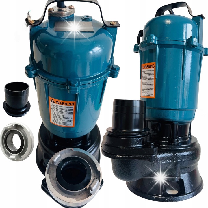 Pompa submersibila pentru apa murdara cu tocator, 3200W, 28m, 26x40cm, set cu furtun de pompier 20m 2"