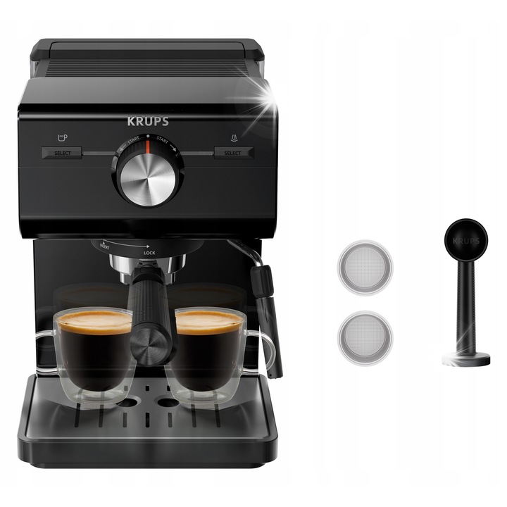 Espressor cu pompa KRUPS Authentic C50, 15 bar, spumare lapte, 2l, negru, 1350 W1350 W