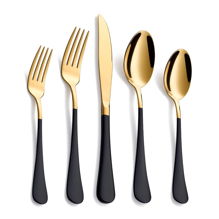 Комплект прибори 20 части RON, дизайн с цветни дръжки, неръждаема стомана 18/0, за 4 души