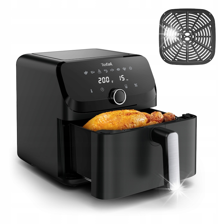 Фритюрник без мазнина Tefal Easy Fry Mega 7,5л, 2020W, 8 автоматични програми, 25x25см