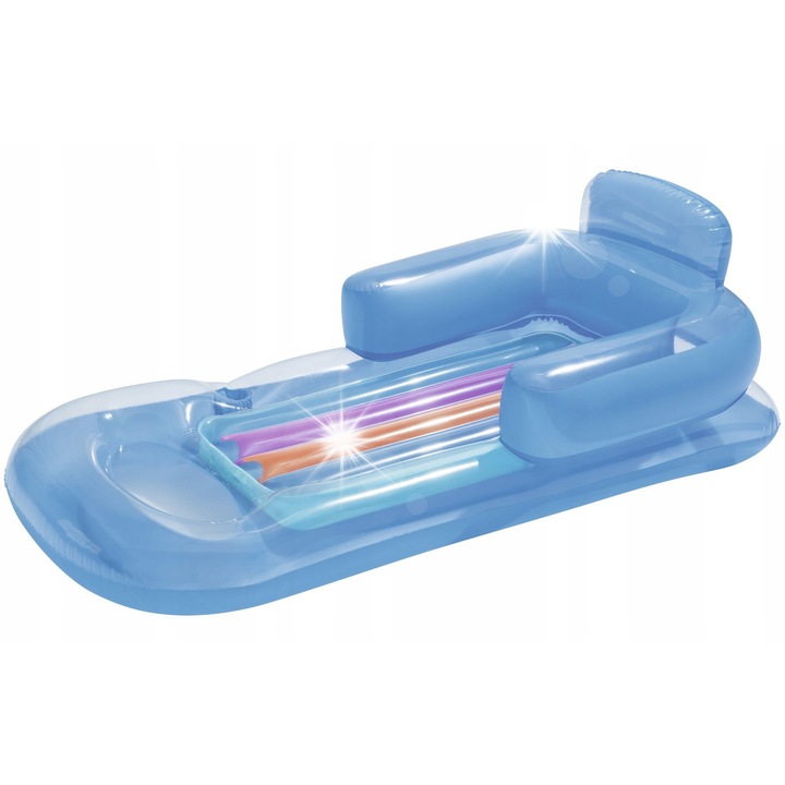 Надуваем дюшек за плуване Bestway с облегалка и поставка за чаша, 161x84см, 90кг, син