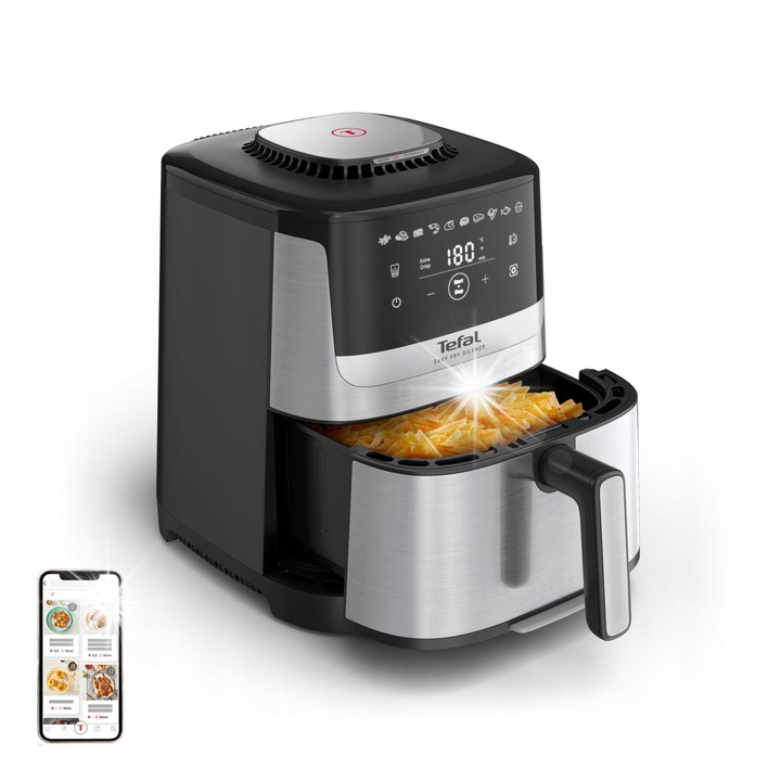 Фритюрник с горещ въздух Tefal Easy Fry Silence 5L 1670W, 10 програми, технология Silent, 22x22x12cm